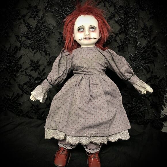 OOAK Creepy Odd 16” Haunted Ghost Doll Scary Halloween Horror Art Doll Prop - Picture 3 of 16